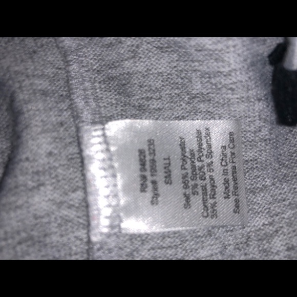 Gray Top with Black Sleeves & Detail, Open Back - Picture 5 of 7